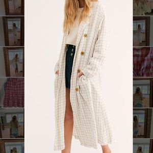 Free people long check jacket
